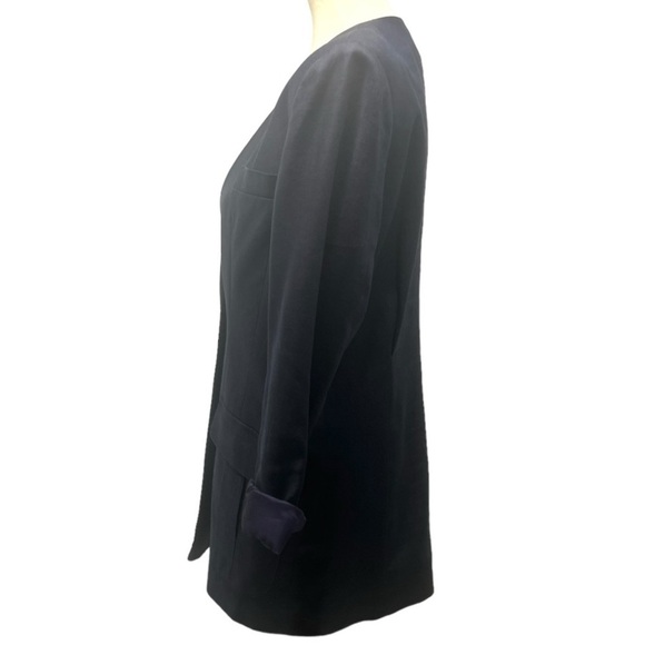 Classiques For Nordstrom Vintage Navy Linen Single Button  Blazer Womens Medium - Picture 3 of 9